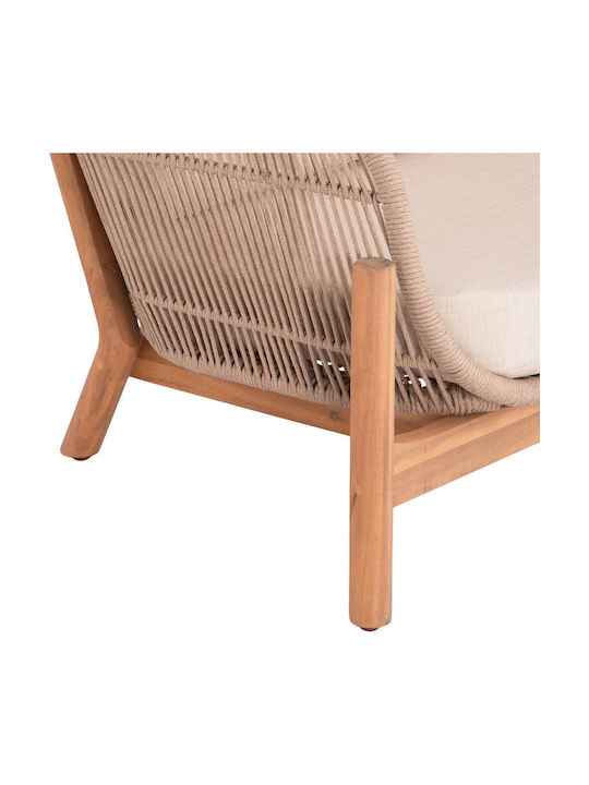 Set De Salon Exterior Lounge 3 Piese Natural Cu Perne