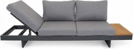 Outdoor Living Room Set 2 Pieces Grey with Pillows