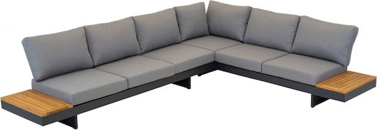 Outdoor Living Room Set 2 Pieces Grey with Pillows