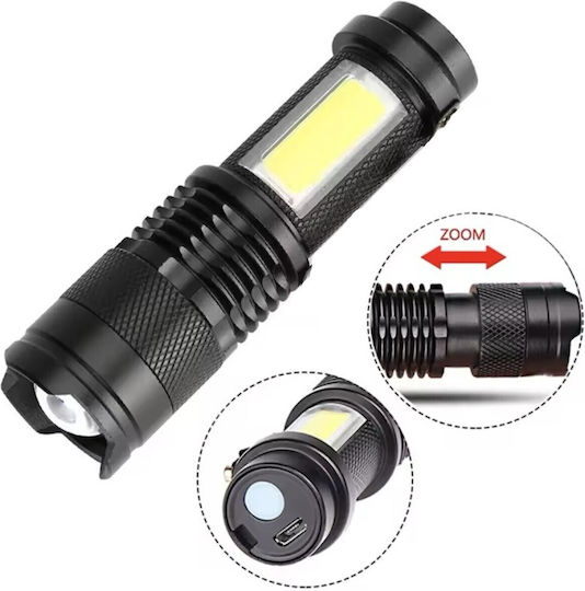 Rechargeable LED Flashlight with Maximum Brightness 800lm Mini