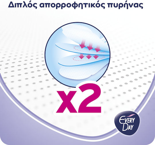 Every Day Double Dry Maxi Night Ultra Plus Σερβιέτες με Φτερά Νυκτός για Αυξημένη Ροή 7 Σταγόνες 8τμχ
