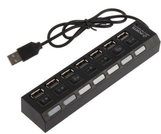 Πολύπριζο 7 Θέσεων με USB-A και Διακόπτη