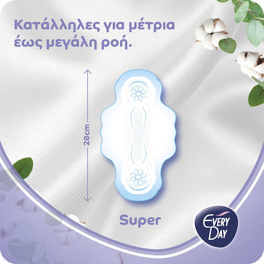 Every Day Sensitive Cotton Super Ultra Plus Slipeinlagen mit Flügeln für Starke Strömung 30Stück