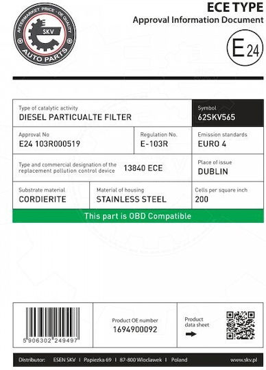 SKV Φίλτρο DPF