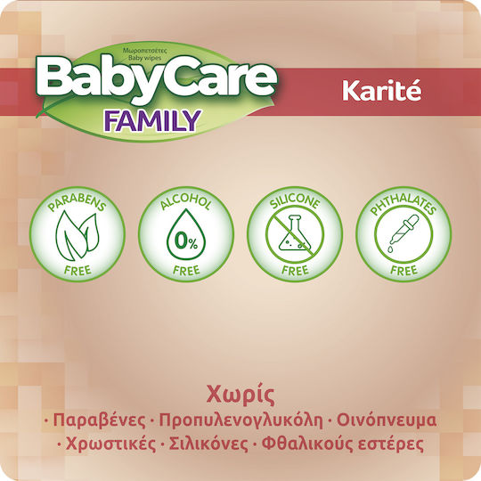 BabyCare Family Karite Servetele Umede Bebelusi Fără Alcool și Parabeni 12x90 Bucăți