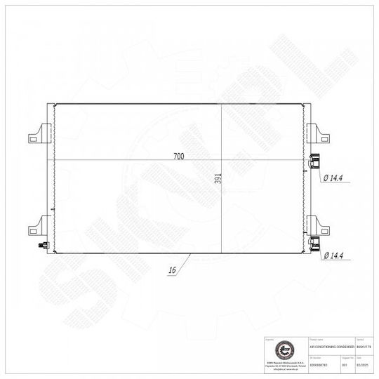 SKV Radiator Aer Conditionat pentru Renault Laguna