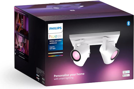 Philips Argenta Decken- und Wandleuchten mit 4 Spots in Weißer Farbe