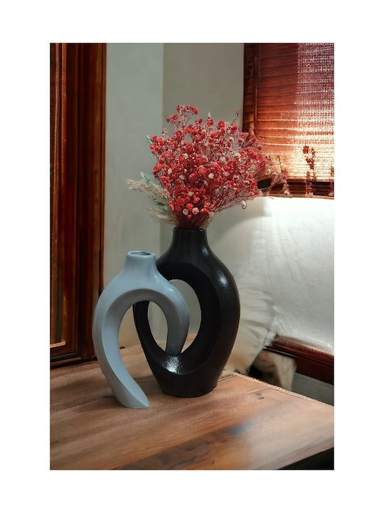 SteweHome Set Vazon Beton Retro Stil Schwarz