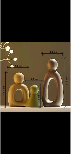 Stewehome Set 4 Bucăți Figuri Familiale Rezumate Din Piatră Pudră Multicolor 10x20 Cm