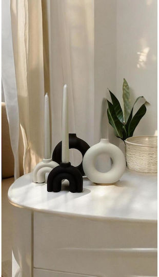 Stewehome Set Of Decorative Vase Candle Holder Bohemian Style Black 10x10 Cm Ste-042064-p42064
