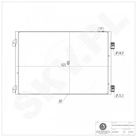 SKV Radiator Air Condition Auto pentru Renault Clio / Thalia