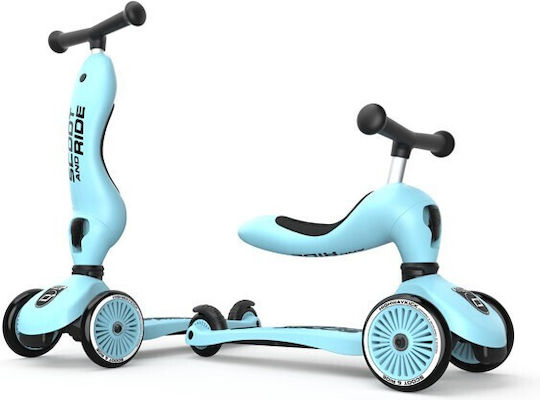 Scooter Kids Scooter 3-Wheel with Seat for 5+ Years Light Blue