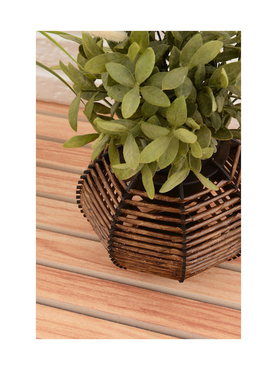 SteweHome Decorative Brown Wooden Vase 10xH11cm