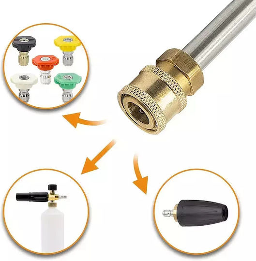 Durable Metal Pressure Adapter Karcher K2-k7 Quick Connect 1/4" Double Male-Female Foam Cannon & Spray Gun Nozzles Durable Black Golden Connectors