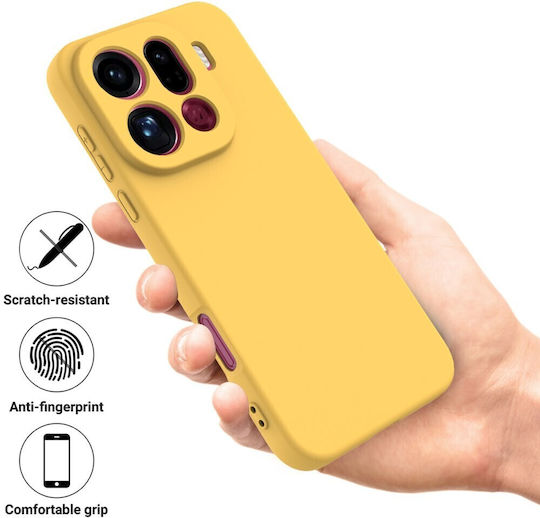 Solid Color Silicone Case Yellow Oppo Find X9 Pro 5G