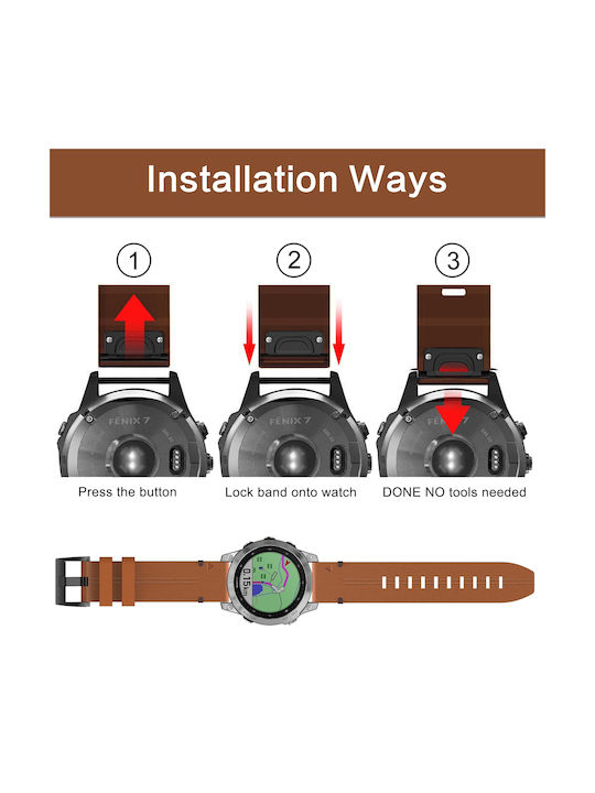 Leather Strap Black (Garmin Instinct 2)