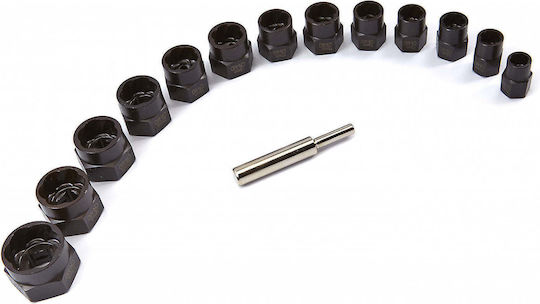 HBM Machines Καρυδάκια Τετράγωνα με Καρέ Υποδοχής 1/2", 3/8" Σετ 14τμχ