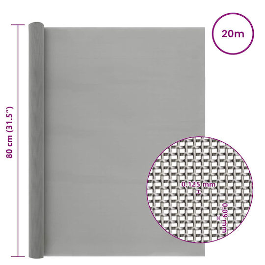 vidaXL Σύρμα για Περίφραξη Κήπου από Ατσάλι 120x80εκ. Ασημί