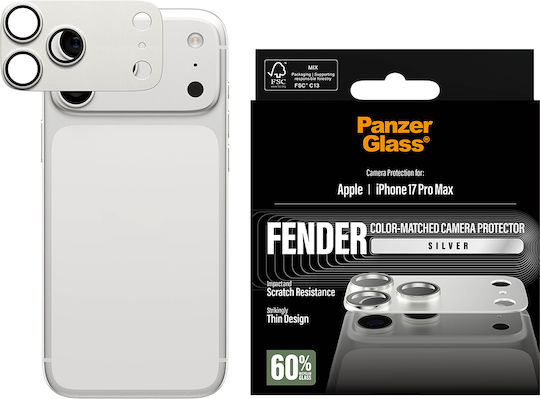 PanzerGlass Fender Protecție Cameră Cadru Metalic Argintiu pentru iPhone 17 Pro Max