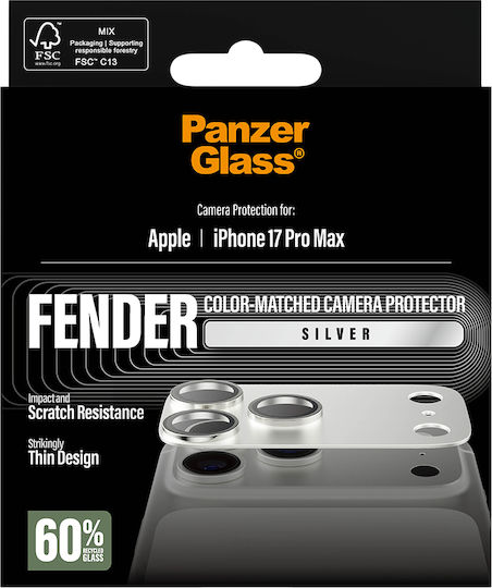 PanzerGlass Fender Protecție Cameră Cadru Metalic Argintiu pentru iPhone 17 Pro Max