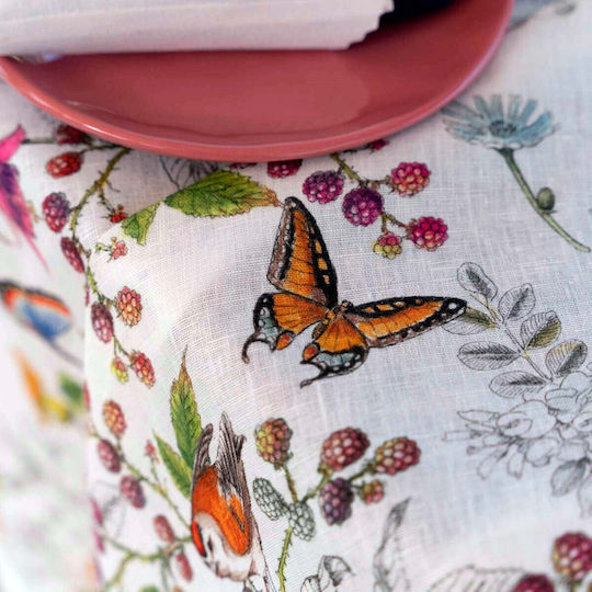 Tessitura Toscana Telerie Linen Tablecloth Linen Tablecloth Gravure Orange