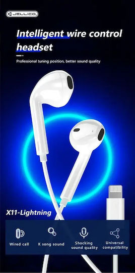 Jellico Ep2a Earbuds Handsfree Earphones with Lightning Plug White