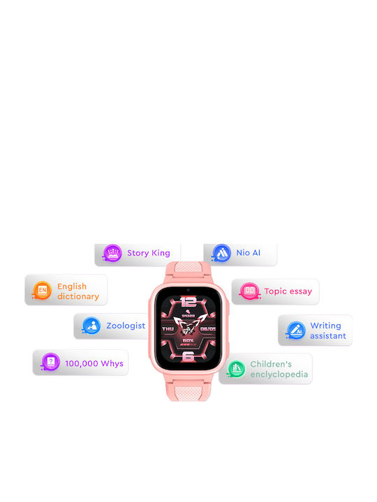 Kiddoboo Παιδικό Smartwatch WatchMe AI K10 με GPS & Κάμερα Ροζ