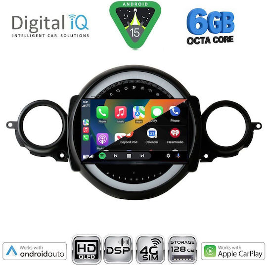 Digital IQ Car Audio System for Mini Cooper / Clubman 2011-2013 Bluetooth USB Wi-Fi GPS Apple CarPlay Android Auto with 9 Inch Touch Screen DIGITAL IQ BXF 17064 CPAA