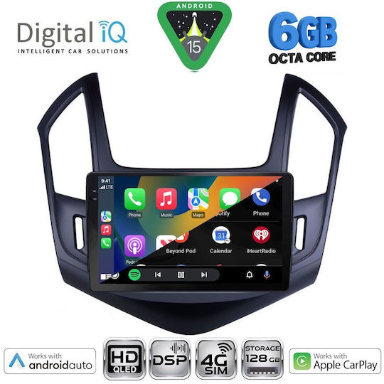 Digital IQ Car Audio System for Chevrolet Cruze 2013-2015 Bluetooth USB WiFi GPS Apple CarPlay Android Auto with 9" Touch Screen