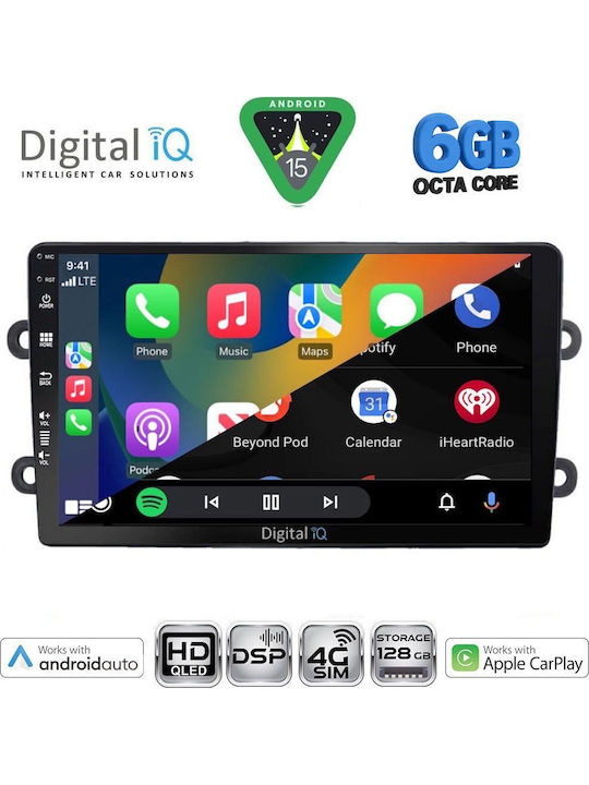 Digital IQ Car Audio System for Dacia Duster 2012-2019 Bluetooth USB WiFi GPS Apple CarPlay Android Auto with 9" Touch Screen