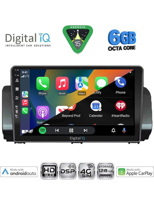 Digital IQ Car Audio System for Dacia Logan / Sandero / Jogger Bluetooth USB WiFi GPS Apple CarPlay Android Auto with 9" Touch Screen