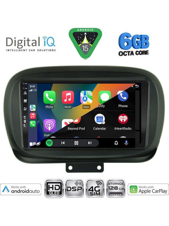 Digital IQ Car Audio System for Fiat 500X Bluetooth USB WiFi GPS Apple CarPlay Android Auto with 9" Touch Screen
