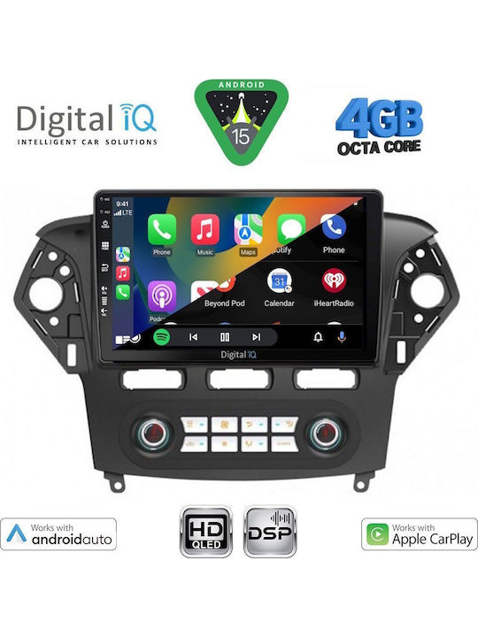 Digital IQ Car Audio System for Ford Mondeo 2011-2013 with Clima (Bluetooth/USB/WiFi/GPS/Apple CarPlay/Android Auto) with 10" Touch Screen