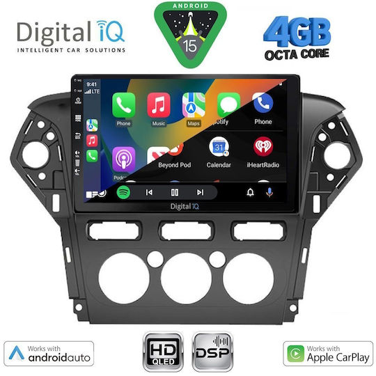 Digital IQ Car Audio System for Ford Mondeo 2011-2013 with A/C Bluetooth USB WiFi GPS Apple CarPlay Android Auto with 10" Touch Screen