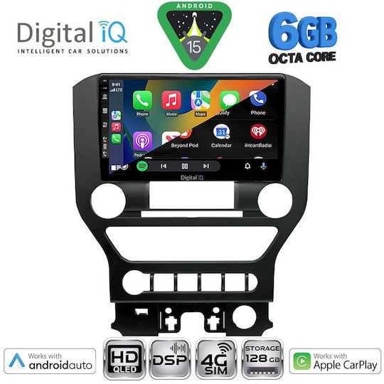 Digital IQ Ηχοσύστημα Αυτοκινήτου για Ford Mustang 2015-2020 (Bluetooth/USB/WiFi/GPS/Apple-Carplay/Android-Auto) με Οθόνη Αφής 9"