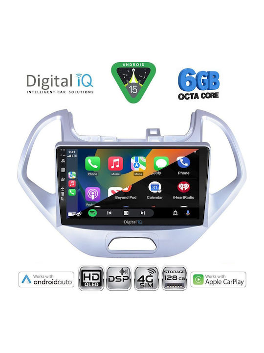 Digital IQ Car Audio System for Ford Ka 2017-2023 Bluetooth USB WiFi GPS Apple CarPlay Android Auto with 9" Touch Screen