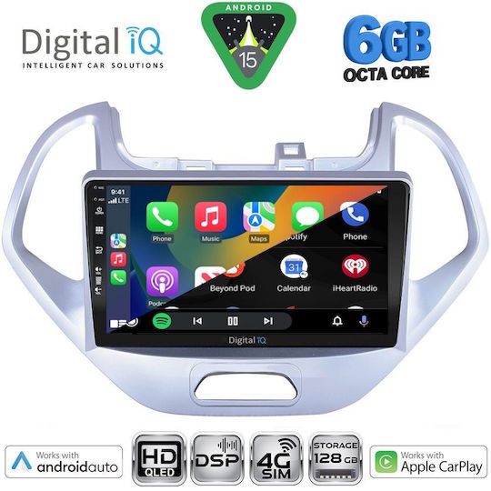 Digital IQ Ηχοσύστημα Αυτοκινήτου για Ford Ka 2017-2023 (Bluetooth/USB/WiFi/GPS/Apple-Carplay/Android-Auto) με Οθόνη Αφής 9"