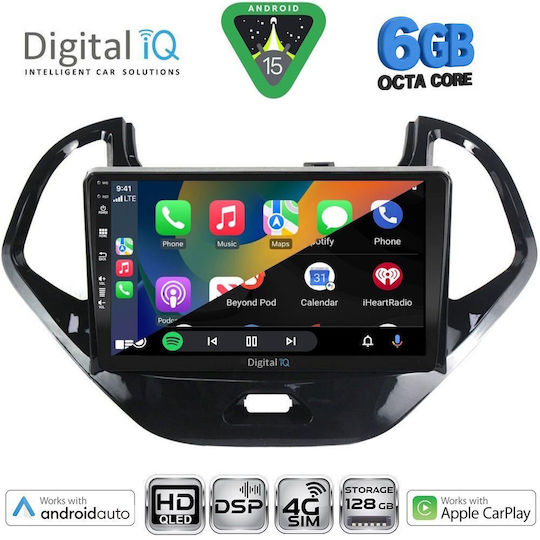 Digital IQ Ηχοσύστημα Αυτοκινήτου για Ford Ka 2017-2023 (Bluetooth/USB/WiFi/GPS/Apple-Carplay/Android-Auto) με Οθόνη Αφής 9"