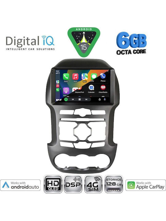 Digital IQ Car Audio System for Ford Ranger 2011-2015 Bluetooth USB WiFi GPS Apple CarPlay Android Auto with 9" Touch Screen