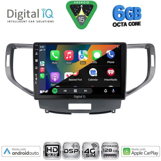 Digital IQ Car Audio System for Honda Accord 2008-2013 (Bluetooth/USB/WiFi/GPS/Apple CarPlay/Android Auto) with 9" Touch Screen