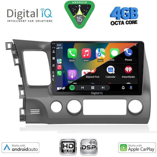 Digital IQ Ηχοσύστημα Αυτοκινήτου για Honda Civic 2006-2012 (Bluetooth/USB/WiFi/GPS/Apple-Carplay/Android-Auto) με Οθόνη Αφής 10"