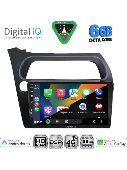 Digital IQ Car Audio System for Honda Civic 2006-2012 with Clima (Bluetooth/USB/WiFi/GPS/Apple CarPlay/Android Auto) with 9" Touch Screen