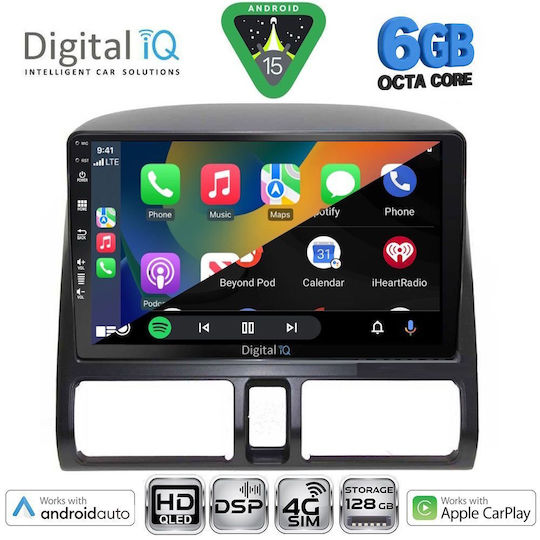 Digital IQ Car Audio System for Honda CR-V 1996-2006 with Clima (Bluetooth/USB/WiFi/GPS/Apple CarPlay/Android Auto) with 9" Touch Screen
