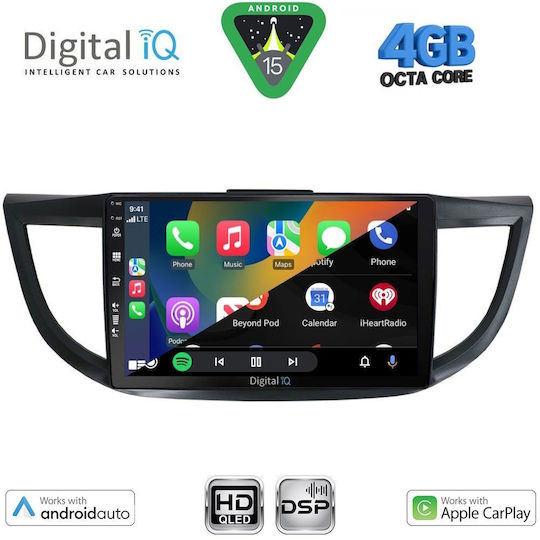 Digital IQ Car Audio System for Honda CR-V 2013-2017 Bluetooth USB WiFi GPS Apple CarPlay Android Auto with 10" Touch Screen