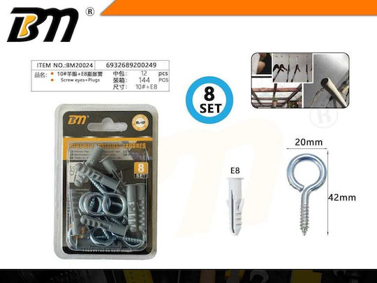 Eye Bolt Plug 10+e8 Set 12 Packs 8 Pairs 200249