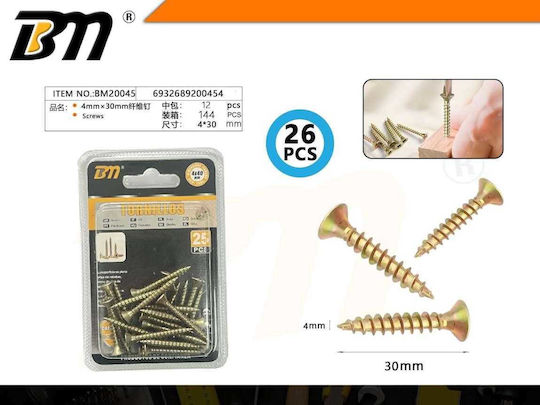 Wood Screws 4mm×30mm Set 12 Packs 26 Pieces 200454 6932689200454