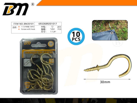 Screw Hooks 1-1/4" Set 12 Packs 10 Pieces 201017 6932689201017