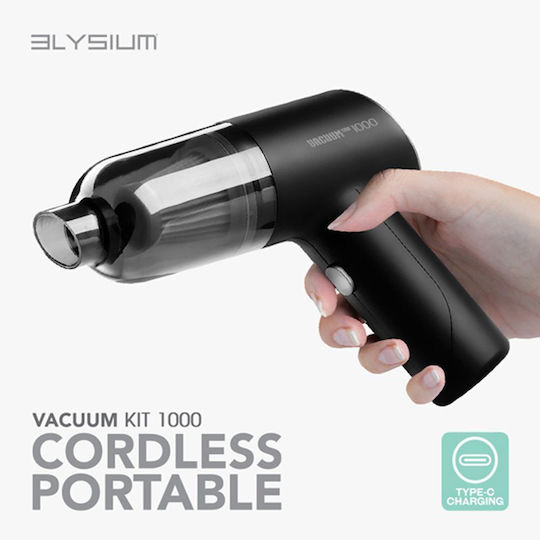 Elysium VK1000B Wiederaufladbares Handstaubsauger 7.4V Schwarze