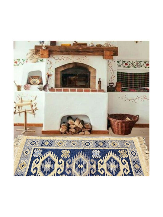 Kotonia Home Wohnzimmer Teppich Rechteckig Blau 60x90cm