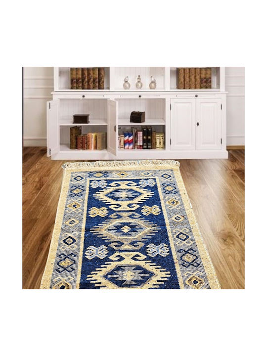 Kotonia Home Wohnzimmer Teppich Rechteckig Blau 60x90cm